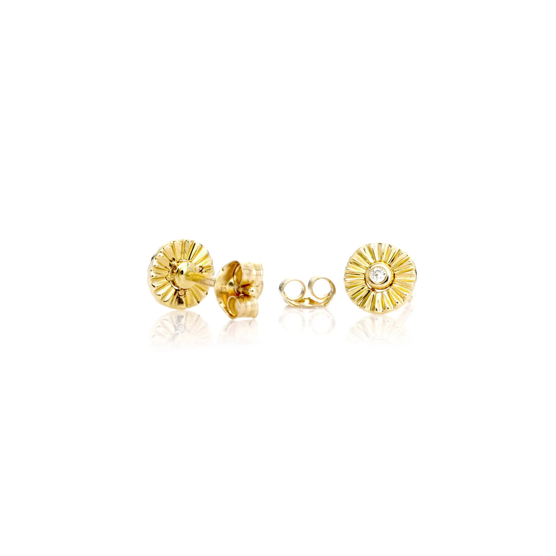 0.02 Cts White Diamond Earring in 14K Yellow Gold