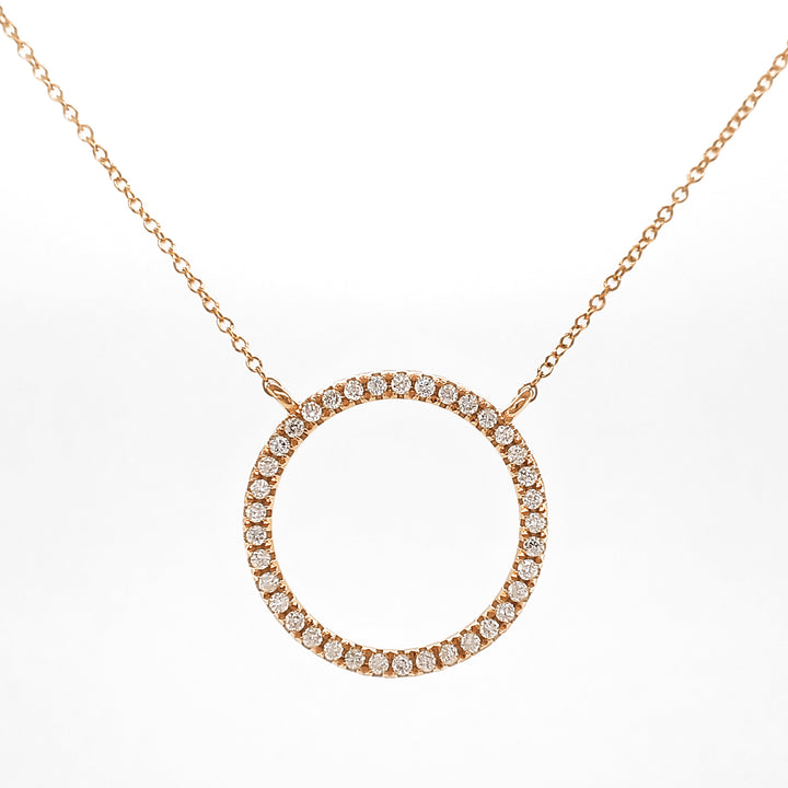 0.26 Cts White Diamond Necklace in 14K Yellow Gold