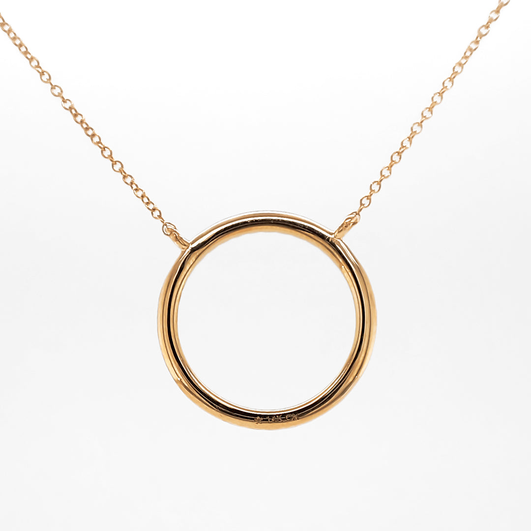 0.26 Cts White Diamond Necklace in 14K Yellow Gold