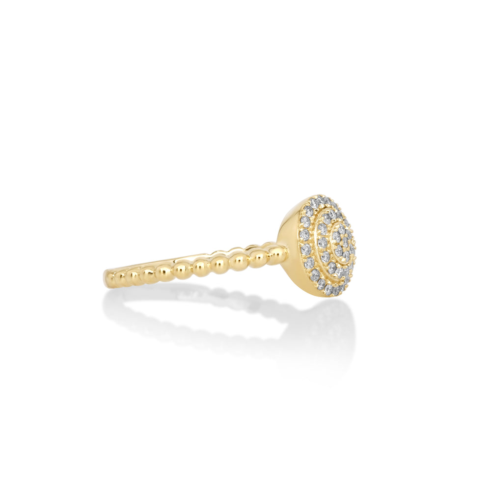 0.2 Cts White Diamond Ring in 14K Yellow Gold