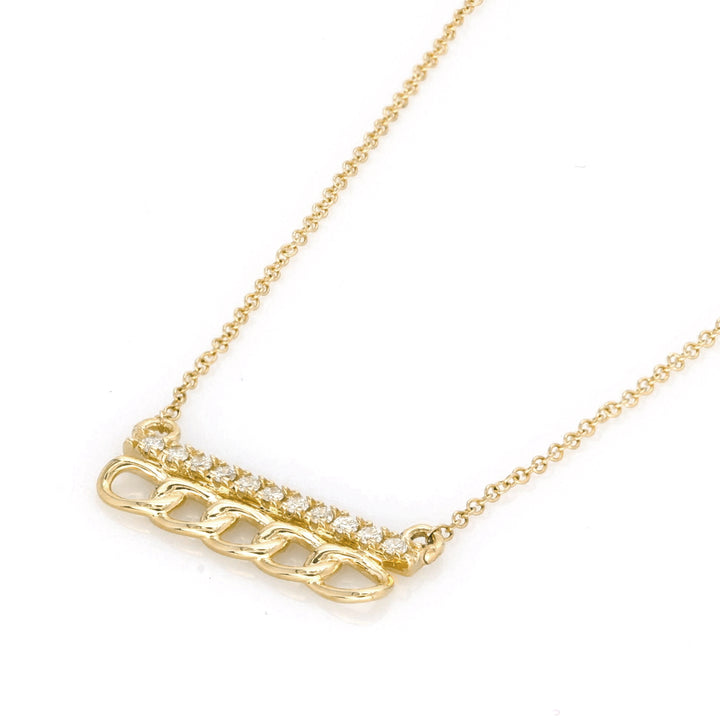 0.08 Cts White Diamond Necklace in 14K Yellow Gold