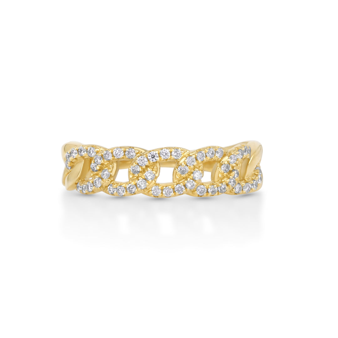 0.37 Cts White Diamond Ring in 14K Yellow Gold