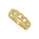 0.34 Cts White Diamond Curb Link Ring in 18K Gold Plated 925 Sterling Silver