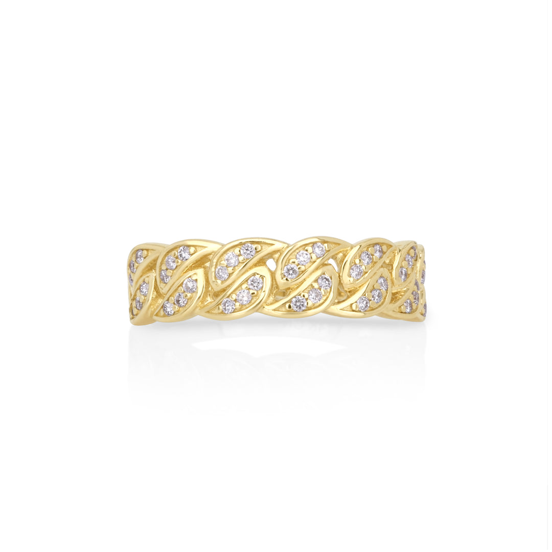 0.25 Cts White Diamond Ring in 14K Yellow Gold