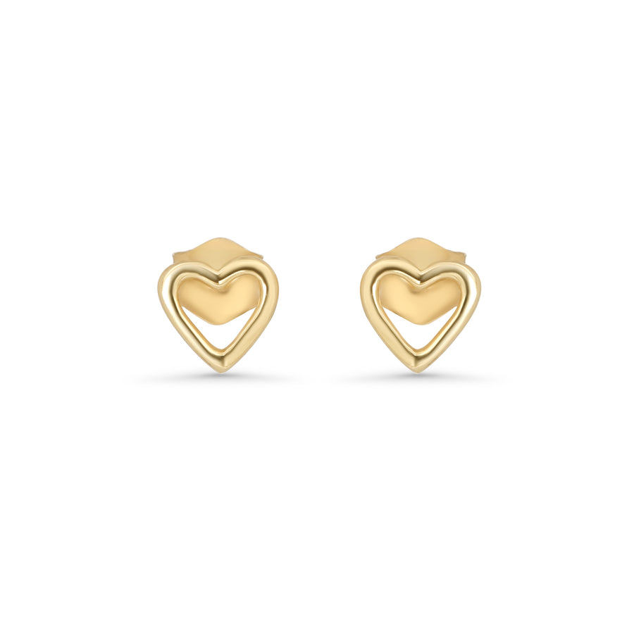 Heart Earring in 14K Yellow Gold