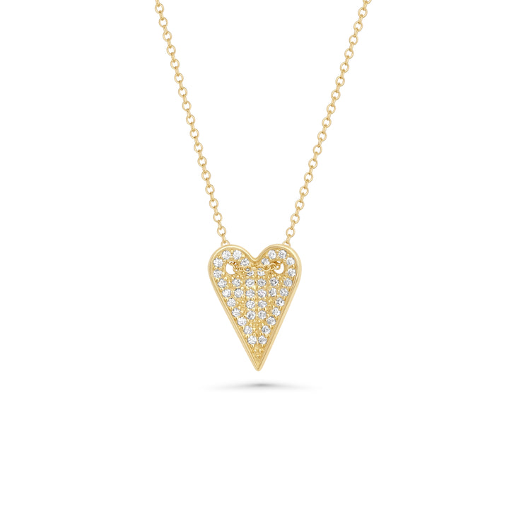 0.16 Cts White Diamond Necklace in 14K Yellow Gold