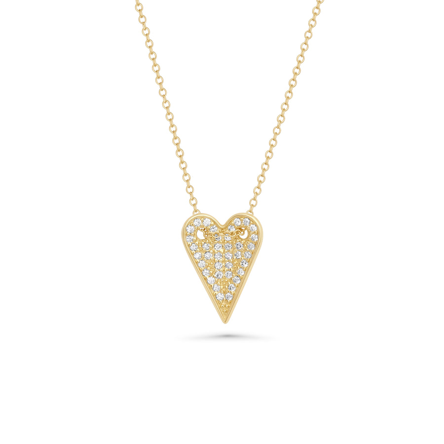 0.16 Cts White Diamond Necklace in 14K Yellow Gold