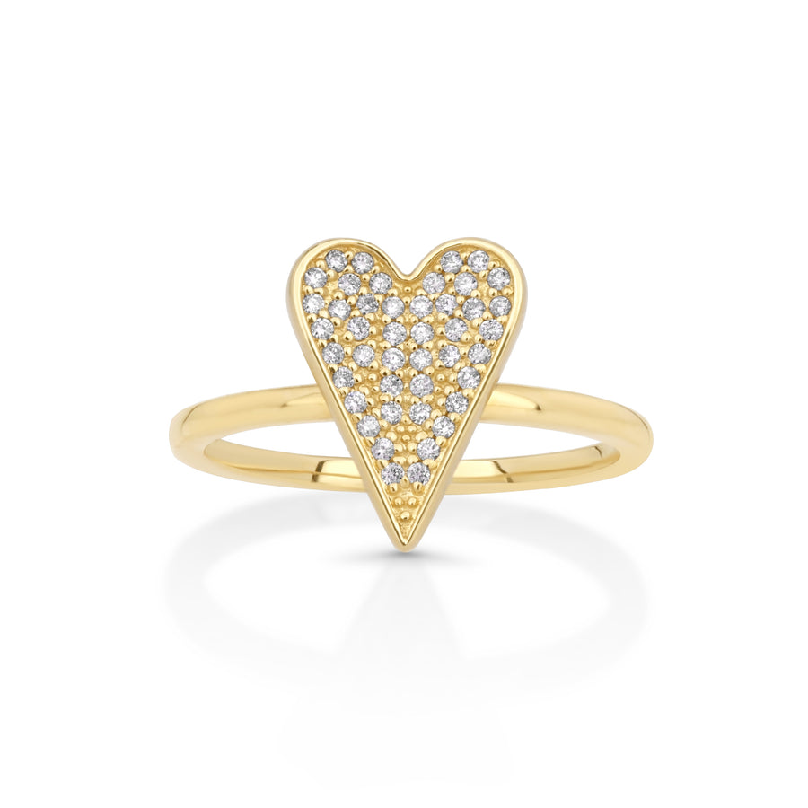 0.19 Cts White Diamond Ring in 14K Yellow Gold