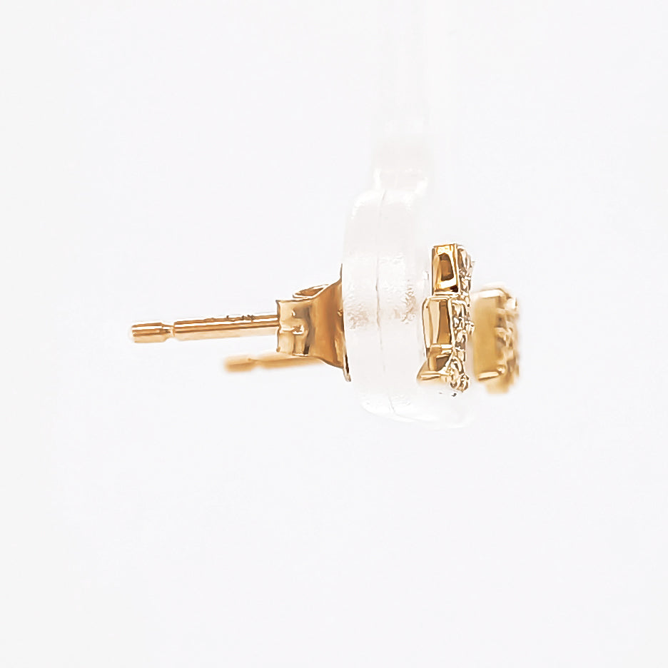 0.09 Cts White Diamond Earring in 14K Yellow Gold
