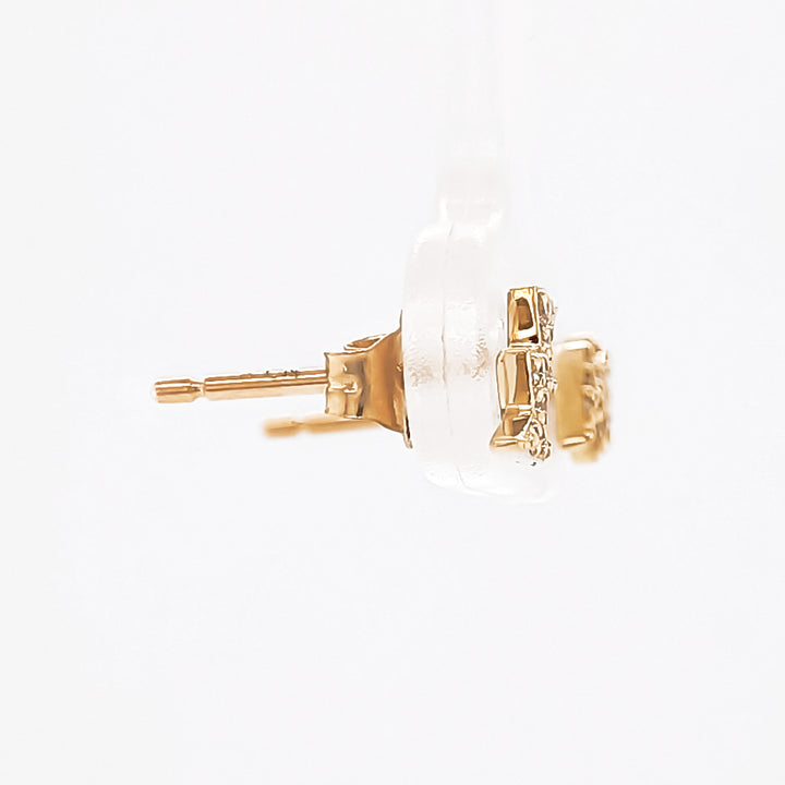 0.09 Cts White Diamond Earring in 14K Yellow Gold