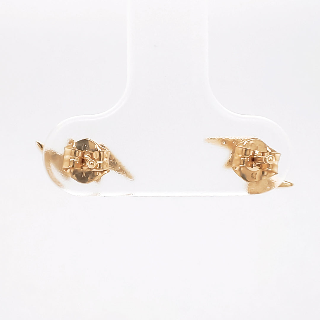 0.09 Cts White Diamond Earring in 14K Yellow Gold