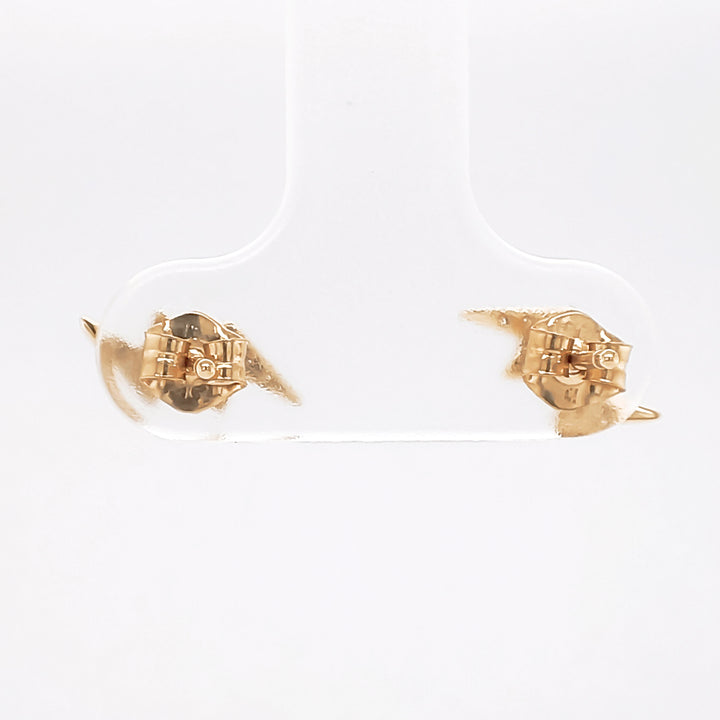 0.09 Cts White Diamond Earring in 14K Yellow Gold