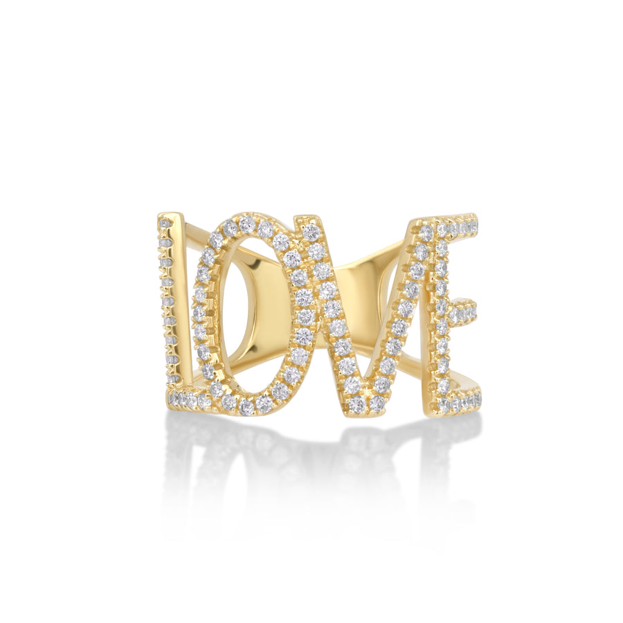 0.56 Cts White Diamond Ring in 14K Yellow Gold