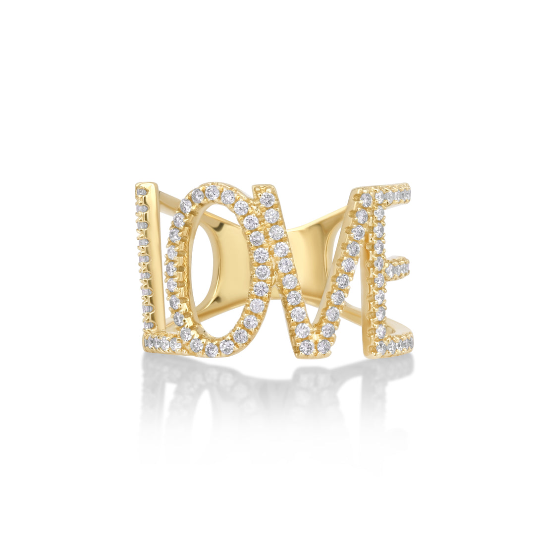 0.56 Cts White Diamond Ring in 14K Yellow Gold