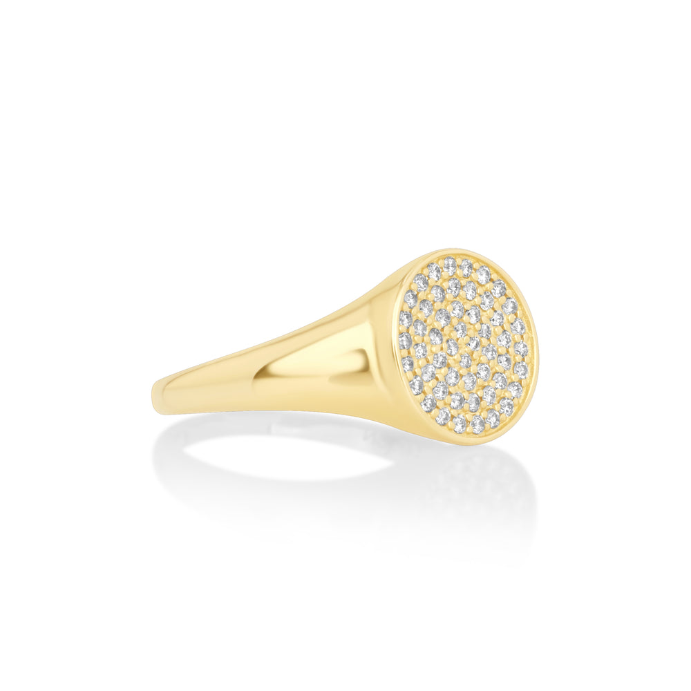 0.31 Cts White Diamond Ring in 14K Yellow Gold