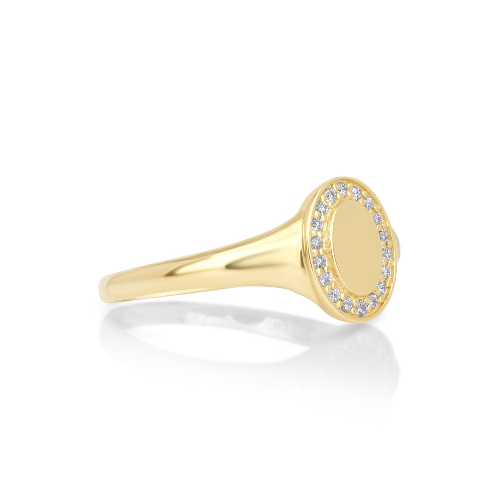 0.11 Cts White Diamond Ring in 14K Yellow Gold