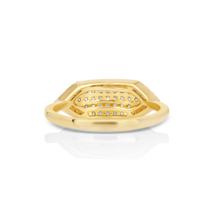 0.48 Cts White Diamond Ring in 14K Yellow Gold