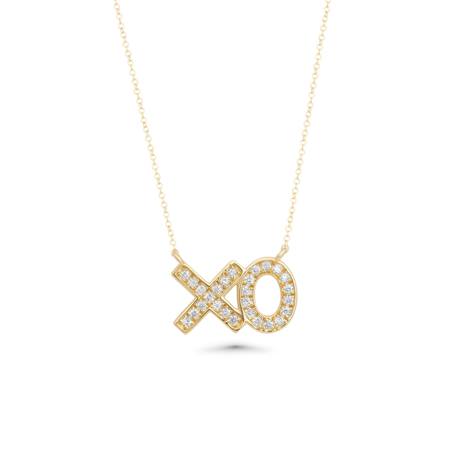 0.2 Cts White Diamond Necklace in 14K Yellow Gold