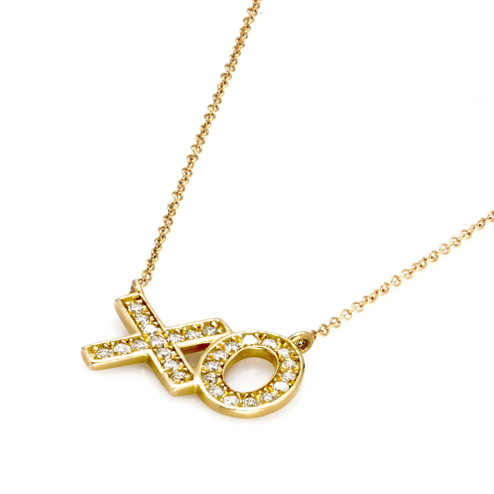 0.2 Cts White Diamond Necklace in 14K Yellow Gold