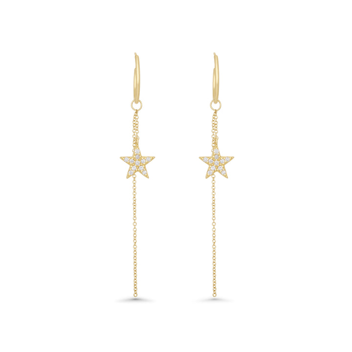 0.15 Cts White Diamond Earring in 14K Yellow Gold