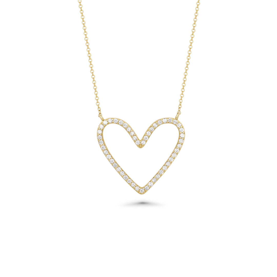 0.34 Cts White Diamond Necklace in 14K Yellow Gold