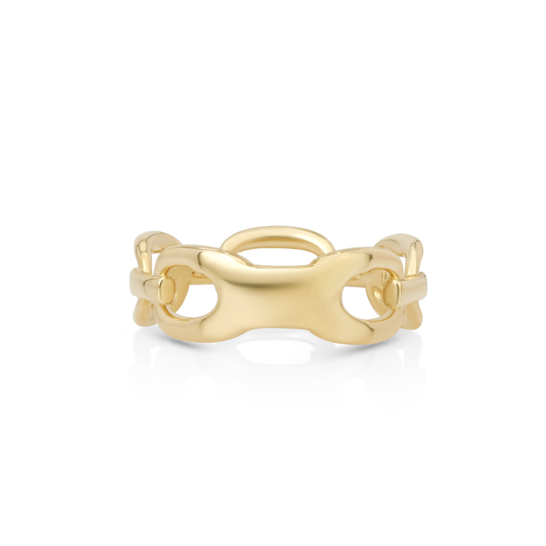 Cable Link Ring in 14K Yellow Gold