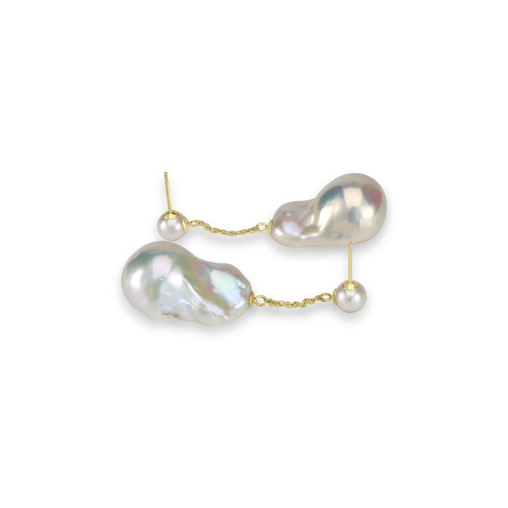 Pearl Drop Earring in 18K YG