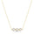 Pearl Beaded 3 Stone Necklace in 18K YG