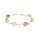 Multi Color Pearl Beaded Station Bracelet in 18K YG