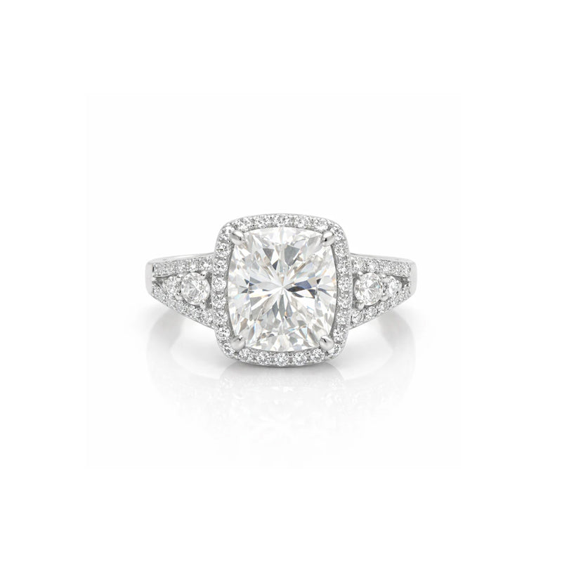6.00 DEW Moissanite Ring in 925 Platinum Plated