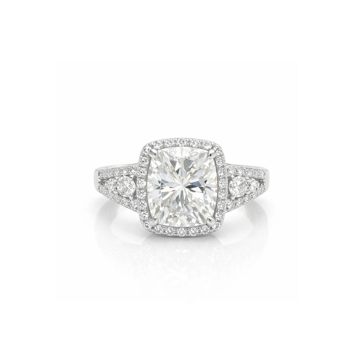 6.00 DEW Moissanite Ring in 925 Platinum Plated