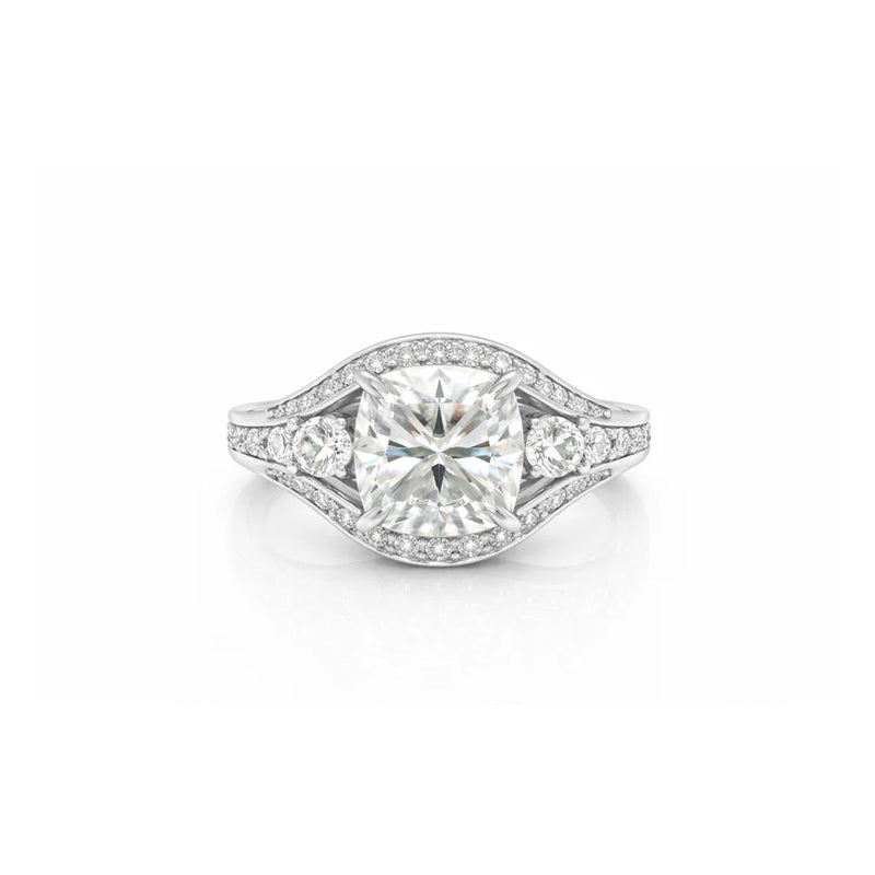 6.50 DEW Moissanite Ring in 925 Platinum Plated