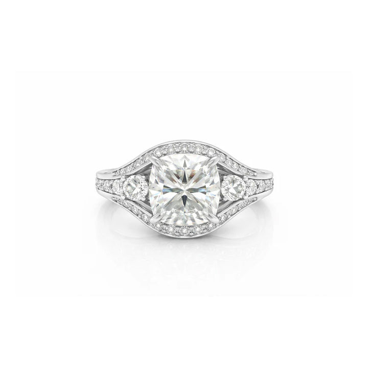 6.50 DEW Moissanite Ring in 925 Platinum Plated