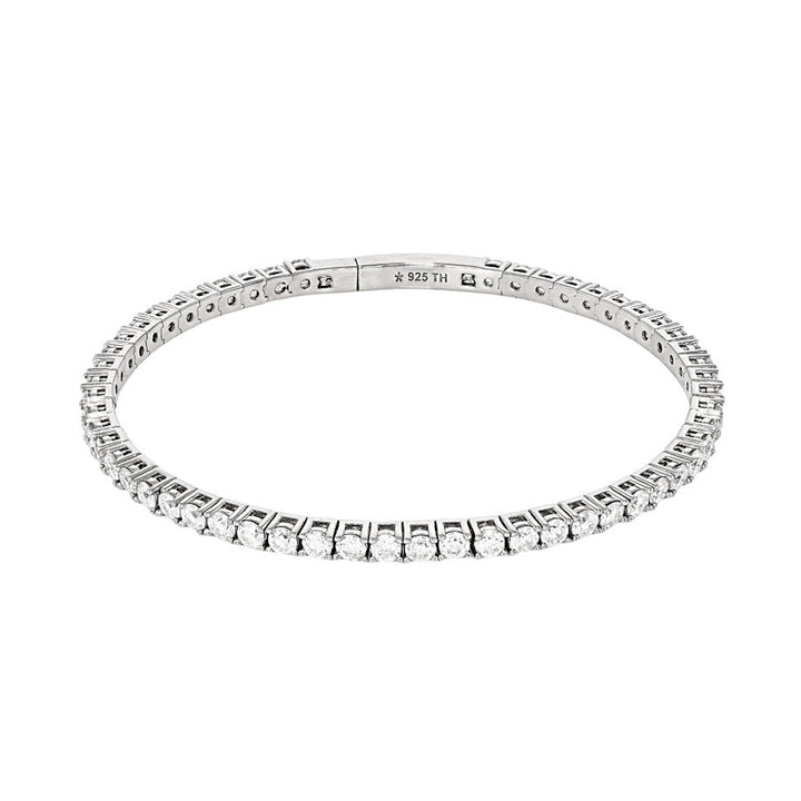 5.05 DEW Moissanite Bangle in 925 Platinum Plated