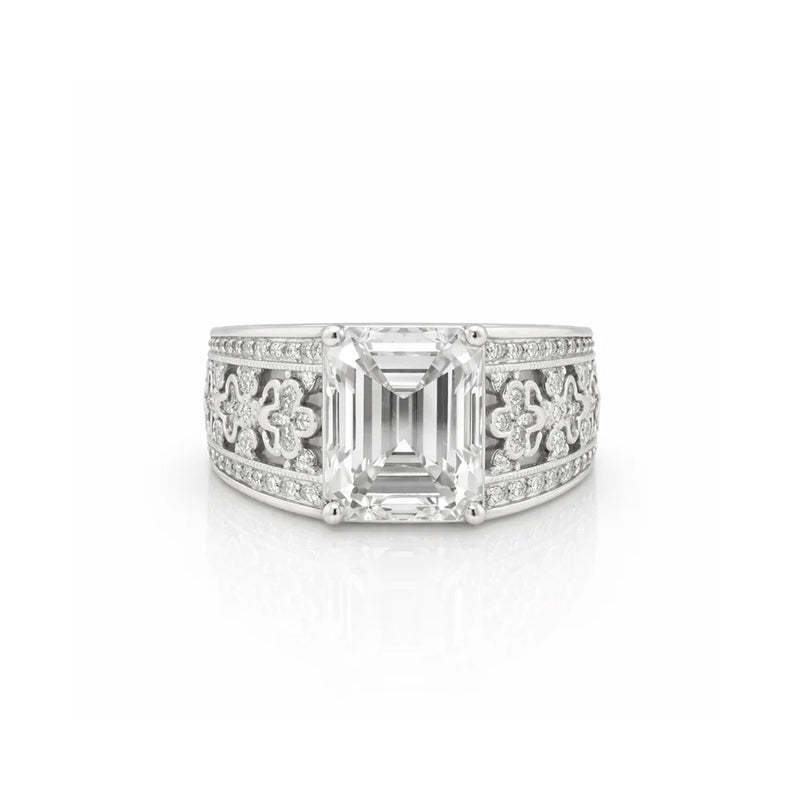 8.15 DEW Moissanite Ring in 925 Platinum Plated