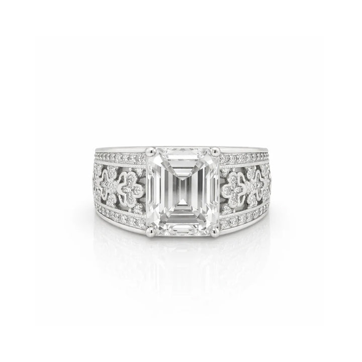 8.15 DEW Moissanite Ring in 925 Platinum Plated
