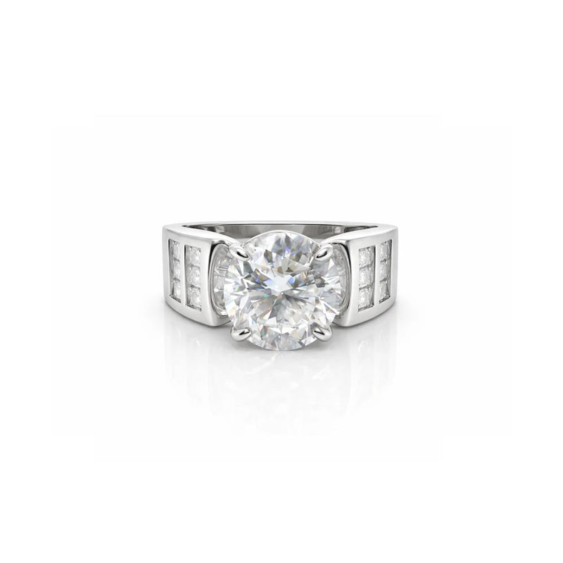 8.45 DEW Moissanite Ring in 925 Platinum Plated