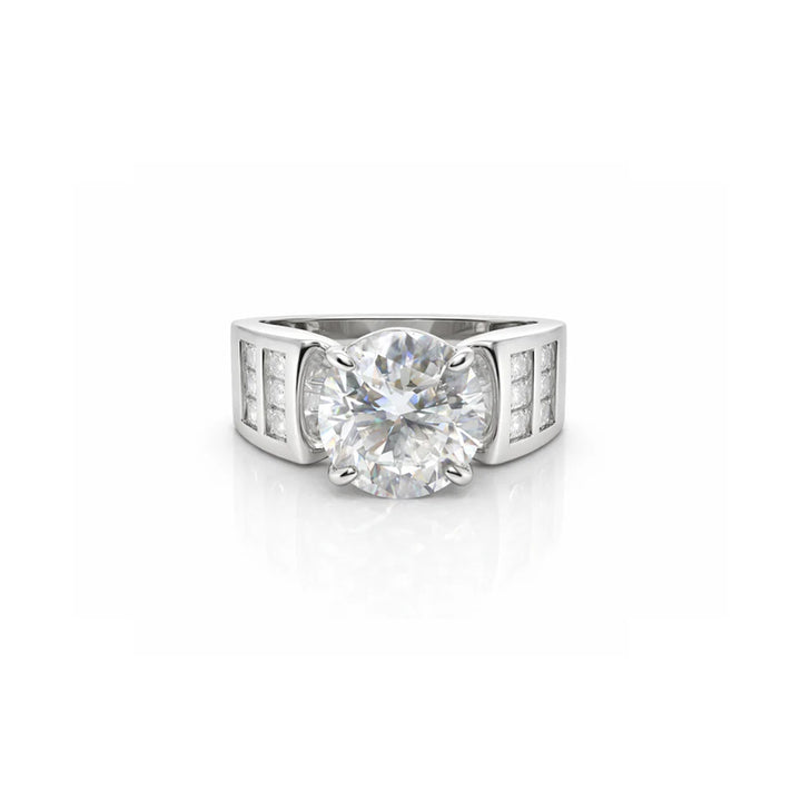 8.45 DEW Moissanite Ring in 925 Platinum Plated