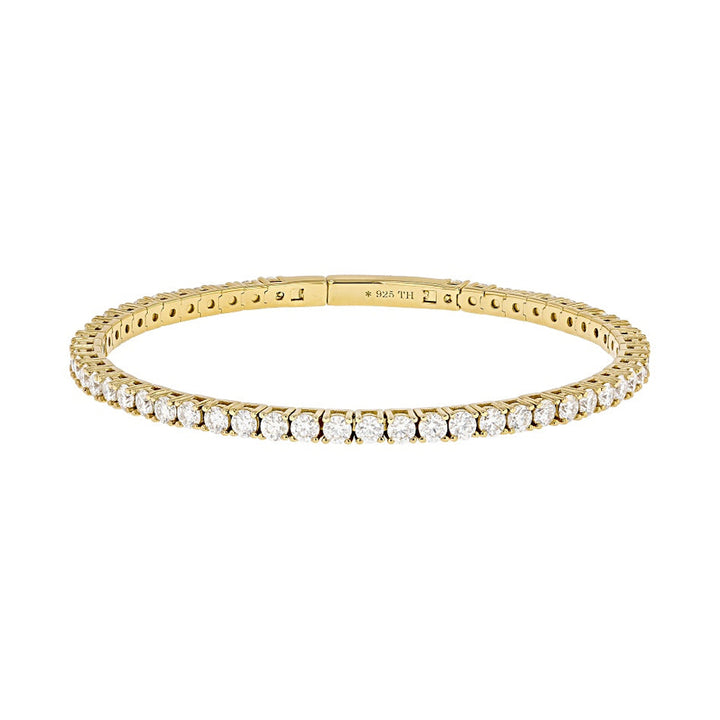 5.85 DEW Moissanite Bangle in 925 Yellow Gold Plated