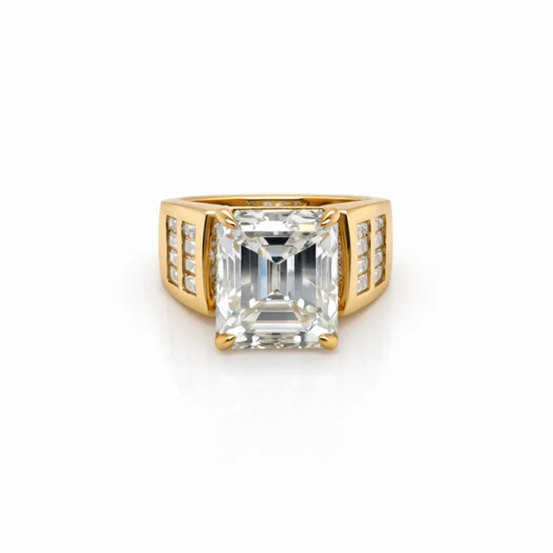 9.90 DEW Moissanite Ring in 925 Yellow Gold Plated