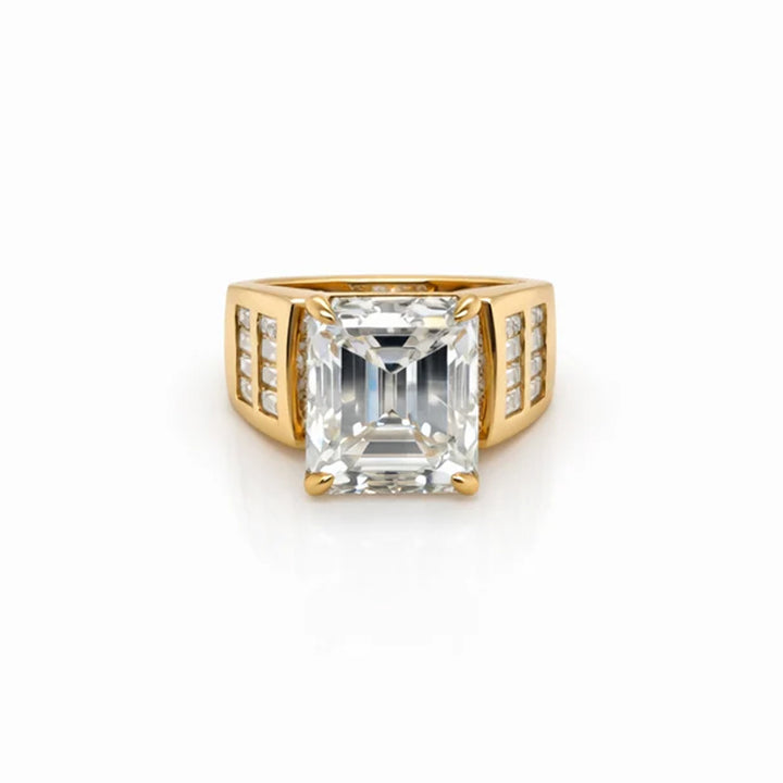 9.90 DEW Moissanite Ring in 925 Yellow Gold Plated