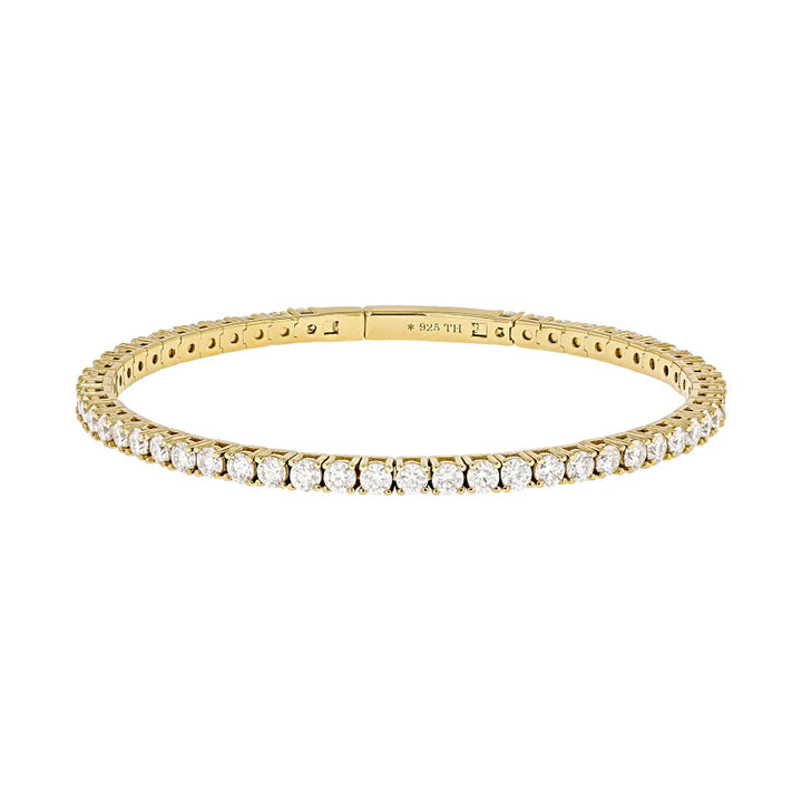 5.45 DEW Moissanite Bangle in 925 Yellow Gold Plated
