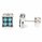 2.35 Ctw Blue Lab Grown Diamond Stud Earring in 925 Two Tone