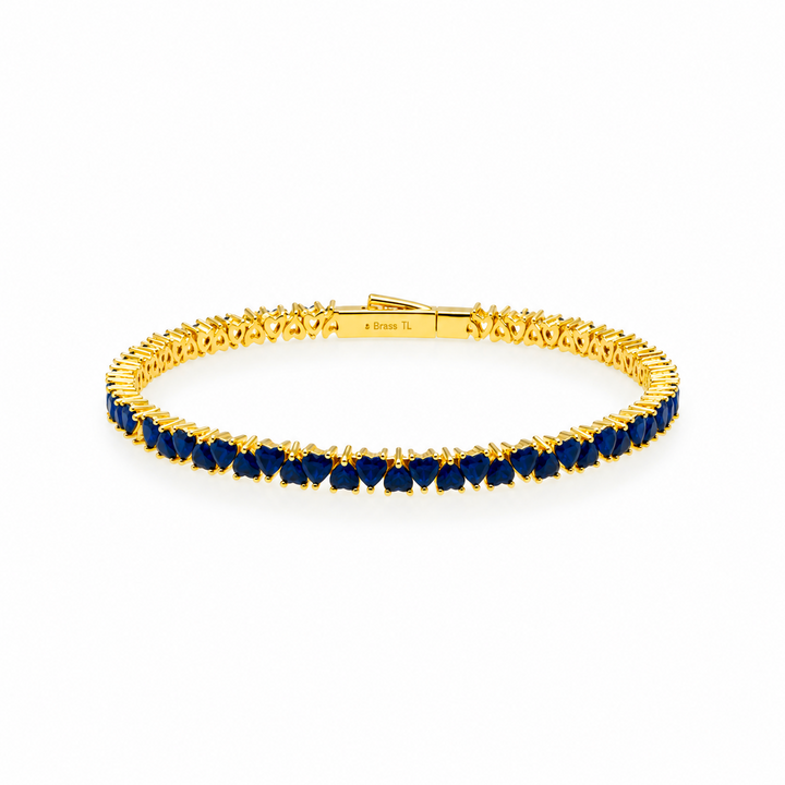 8.03 Ctw Blue Zircon Flex Bangle in Brass Yellow Gold