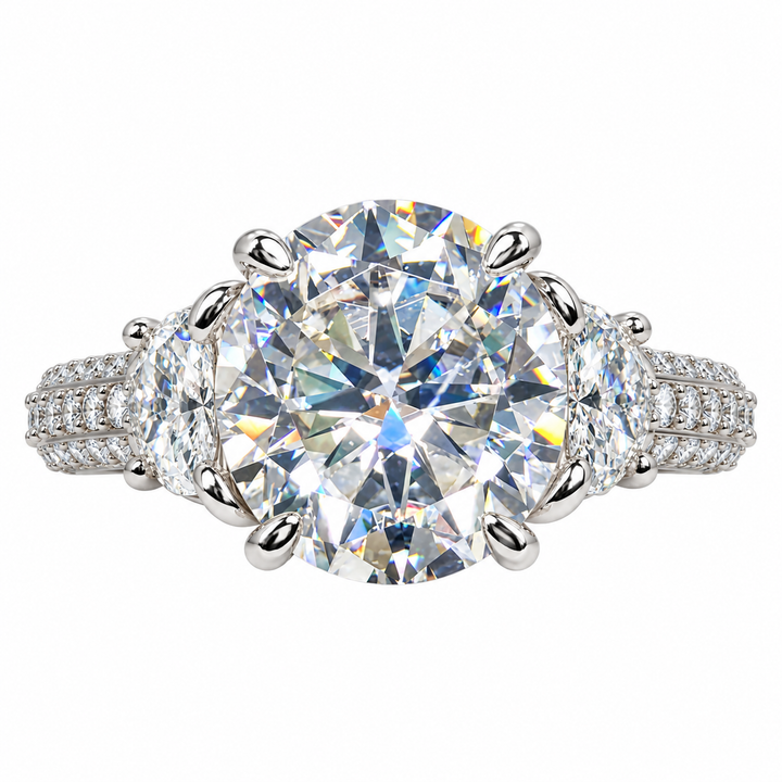 6.50 DEW Moissanite Ring in 925 Platinum Plated