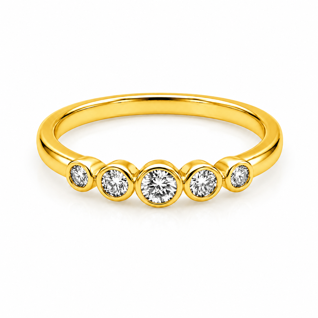 0.30 Ctw Lab Grown Diamond Ring in 925 Yellow Gold Plated