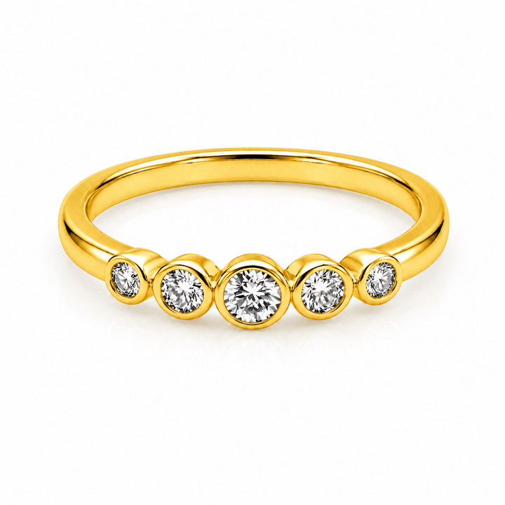 0.30 Ctw Lab Grown Diamond Ring in 925 Yellow Gold Plated