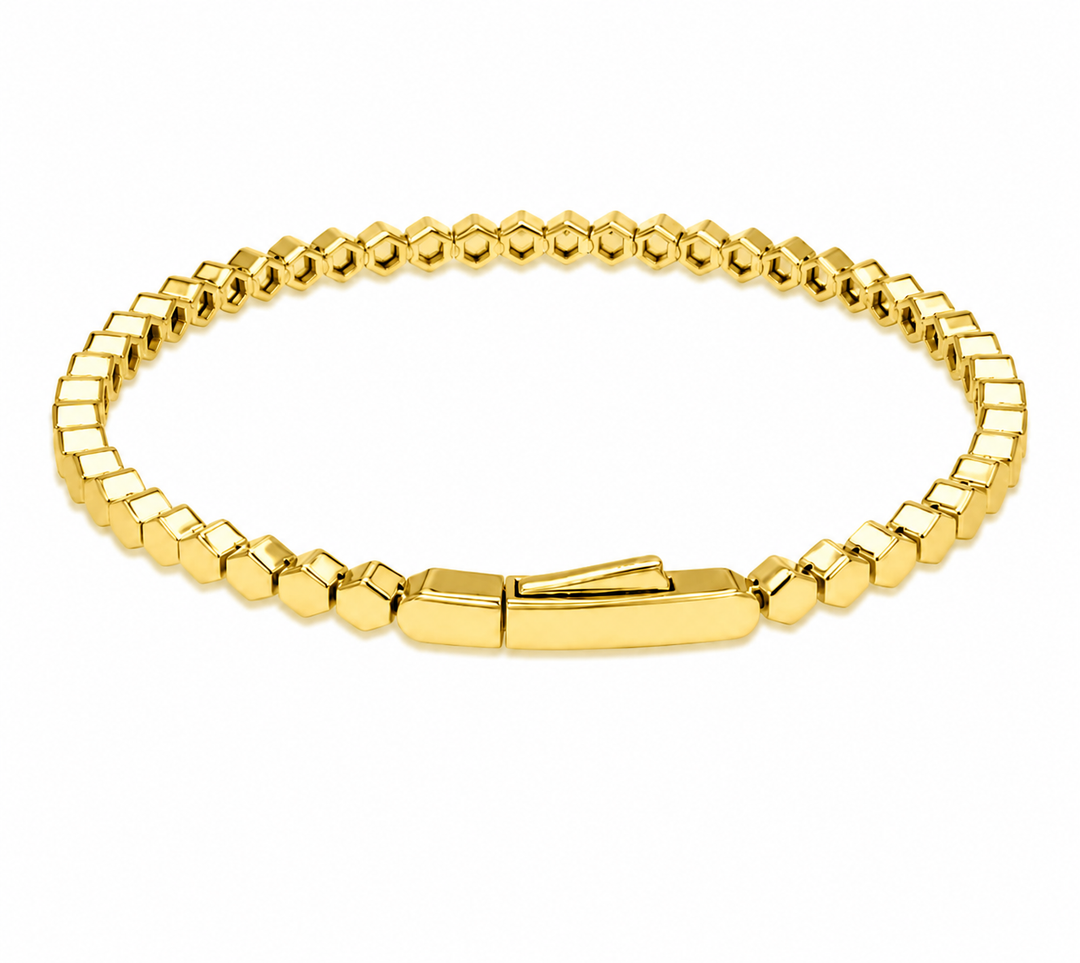 1.07 Ctw Lab Grown Diamond Flex Bangle in 925 Yellow Gold Plated