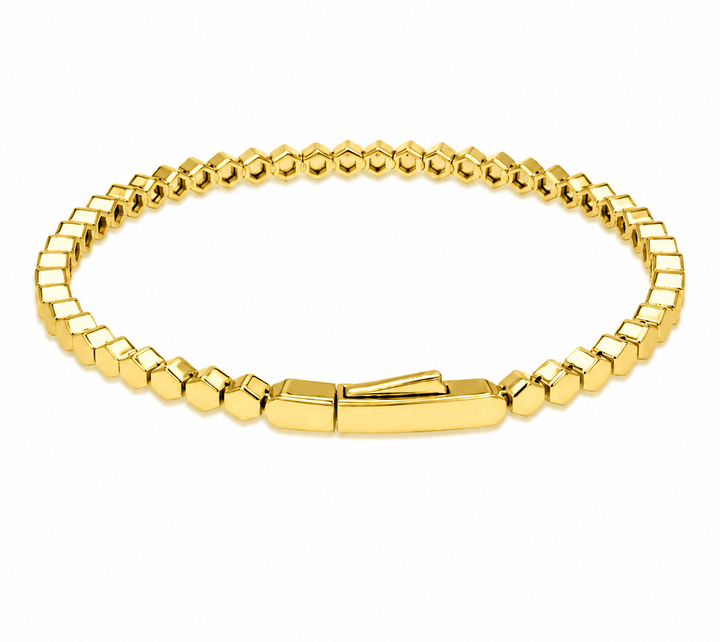 1.07 Ctw Lab Grown Diamond Flex Bangle in 925 Yellow Gold Plated