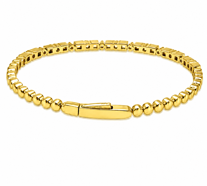 1.32 Ctw Lab Grown Diamond Flex Bangle in 925 Yellow Gold Plated